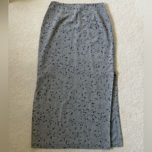Charter Club Gray and Blue Floral Maxi Skirt